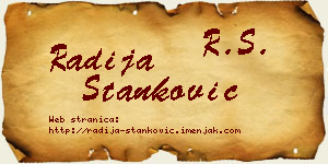 Radija Stanković vizit kartica
